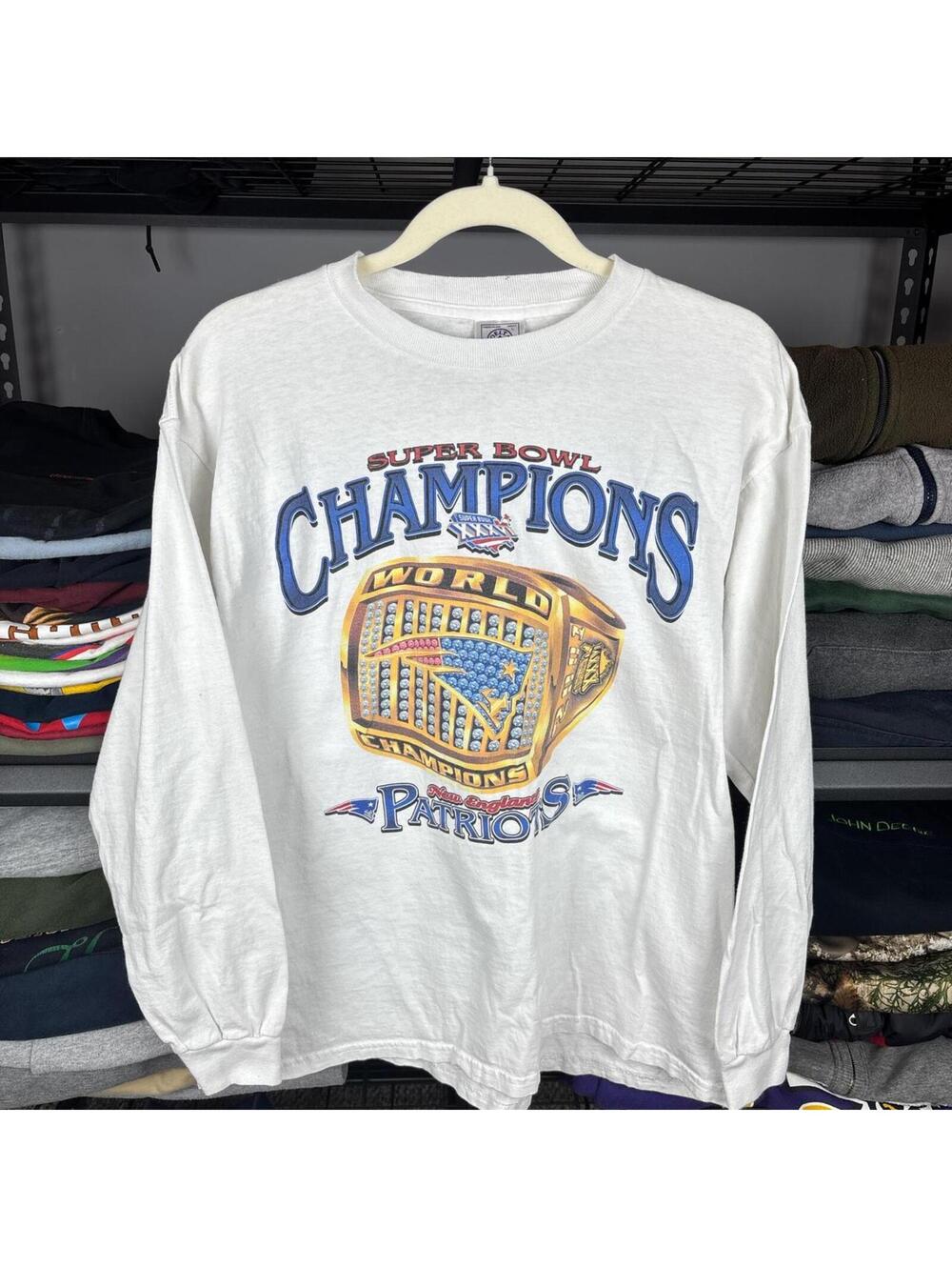 Vintage Y2K New England Patriots Super Bowl XXXVI Champs Shirt L